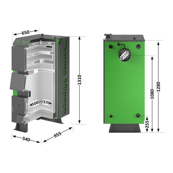 Котел твердопаливний сталевий Thermo Alliance Ferrum Plus V 4.0 FSF+ 26 FP26V40 фото