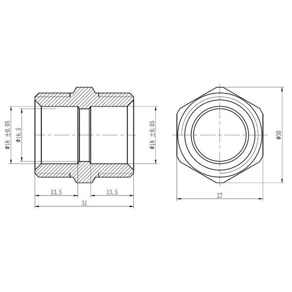 Муфта обтискна SD Forte 20х3/4" ЗР SF172W2020 SF172W2020 фото