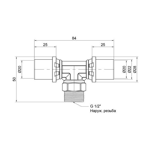 Трійник прес Icma 20х1/2"х20 ЗР №407 81407ADBQ06 фото