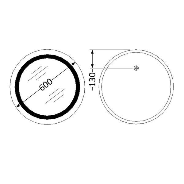 Дзеркало Lidz Aria R600 з LED-підсвічуванням Touch, з антизапотіванням, з димером, рег. яскравості LD78LR600 LD78LR600 фото
