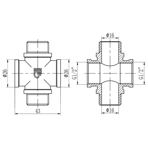 Хрестовина SD Forte 1/2" ВЗ SF35515 SF35515 фото