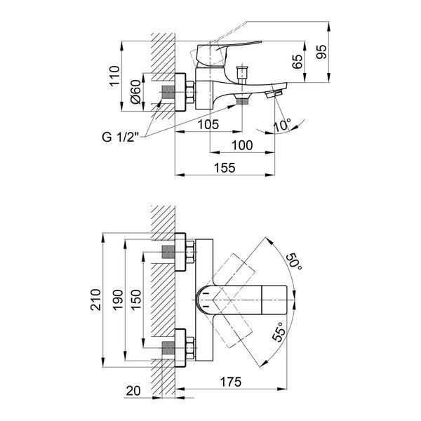 Змішувач для ванни Qtap Nihonto QTNH3022101DCB Black Matt QTNH3022101DCB фото
