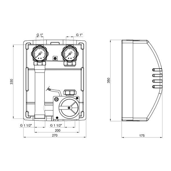 Насосна група Icma 1" 1/2х1" підключення справа, без насоса №R001 94R001AED53 фото