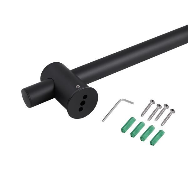 Душова стійка з тримачем універсальна Qtap Lepit 665 мм округла QTLEP82103OB Black Matt QTLEP82103OB фото