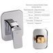 Комплект для душу Qtap Chrome: Змішувач QTNAM6025102NC + Шланг QTHADPVC120C + Лійка QTCRMB120 + Підключення QTCRMBH130 QTNAM6025102NC47539 фото 3