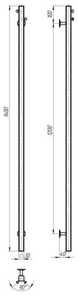 Рушникосушарка електрична Holly 30x1400 Deffi нержавіюча сталь (Хром, JD04) C.MB.140.30.E.C.U.2 фото