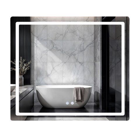 Дзеркало Qtap Mideya (MI2) 800х700 з LED-підсвічуванням Touch, з антизапотіванням, з димером, рег. яскравості QT2078NCF807048476 QT2078NCF807048476 фото