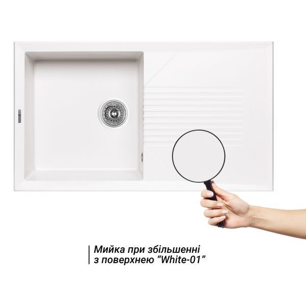 Кухонна мийка Lidz 860х500/240 WHI-01 (LIDZWHI01860500240) LIDZWHI01860500240 фото