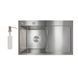 Мийка для кухні інтегрована Lidz Handmade H7849R крило праворуч (LDH7849BRUR45591) Brushed Steel 3,0/1,0 мм LDH7849BRUR45591 фото 1