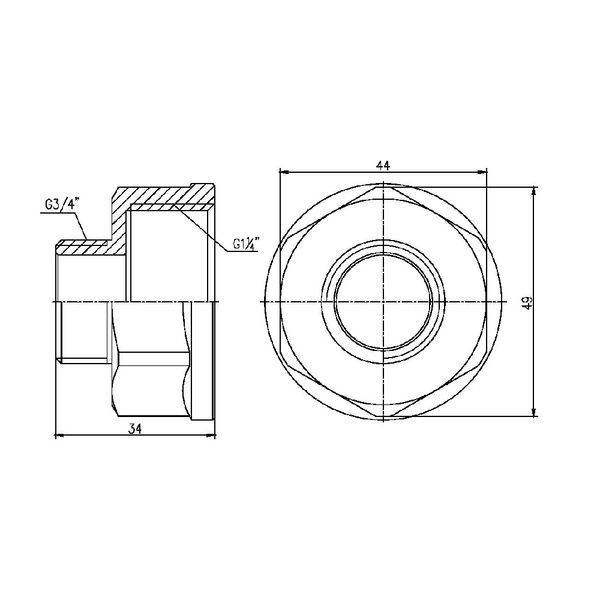 Перехід SD Forte 1" 1/4х3/4" ВЗ SF3603220 SF3603220 фото