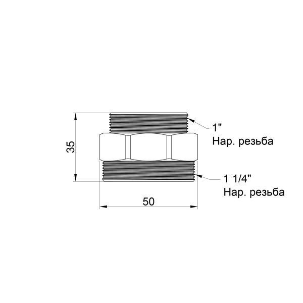 Ніпель SD Plus 1 1/4"х1" ЗР SD4083225 SD4083225 фото