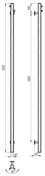 Рушникосушарка електрична Holly 30x1500 Deffi нержавіюча сталь (Білий, WD04) C.MB.150.30.E.W.U.4 фото