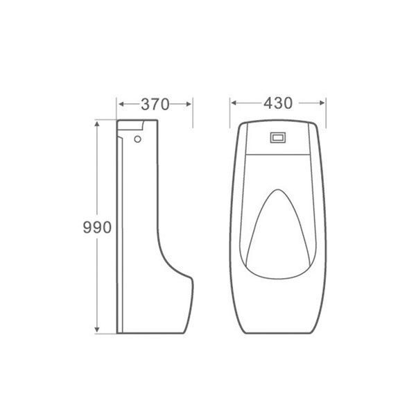 Пісуар підлоговий Qtap Scorpio з ІЧ-датчиком автоматичного змиву 430х370х990 White QT1488101HW QT1488101HW фото