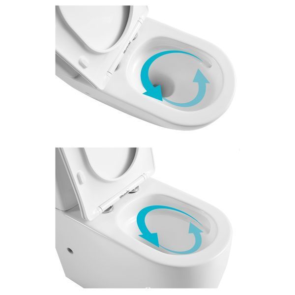 Унітаз підлоговий Qtap Robin New Ultra Quiet безобідковий з сидінням Soft-close WHITE QT13226083AW QT13226083AW фото