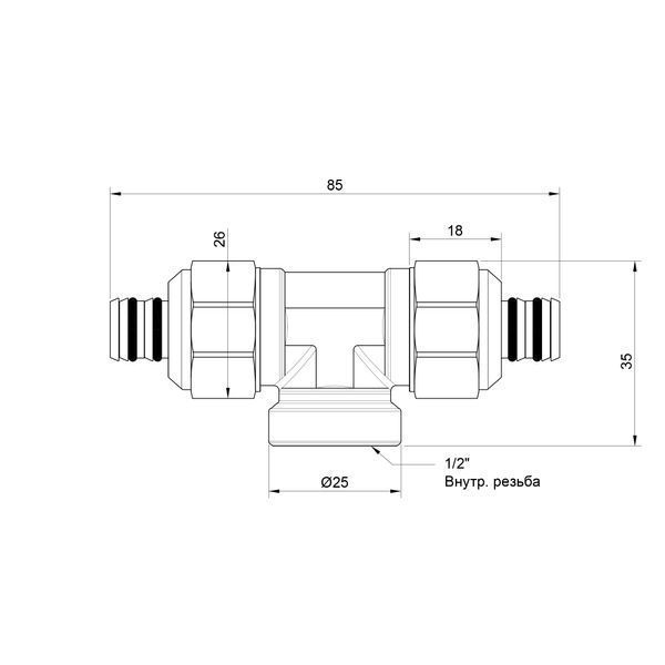 Трійник обжимний Icma 16х1/2"х16 ВР №538 81538ADGH06 фото