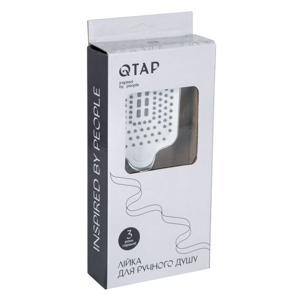 Лійка для ручного душу Qtap Rucni 245x95 мм прямокутна QTRUC125CRM45779 Chrome/White QTRUC125CRM45779 фото