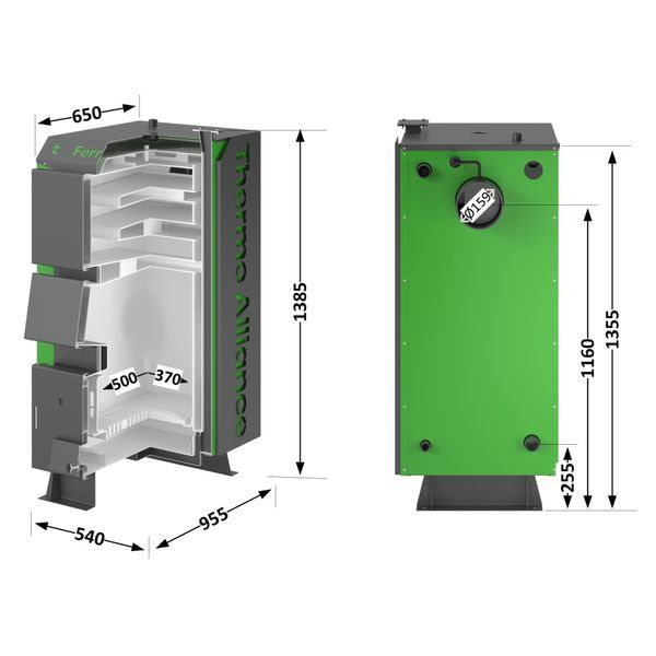 Котел твердопаливний сталевий Thermo Alliance Ferrum Plus V 4.0 FSF+ 30 FSFPLUS30V40 фото