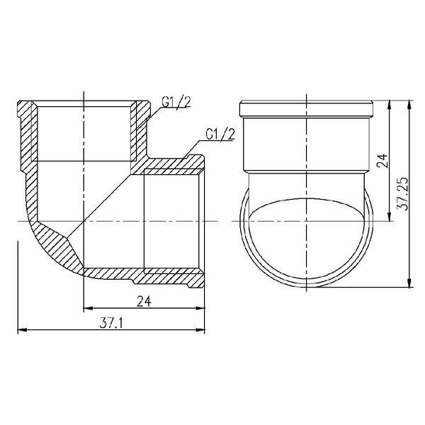 Кут SD Forte 1/2" ВВ SF36815 SF36815 фото