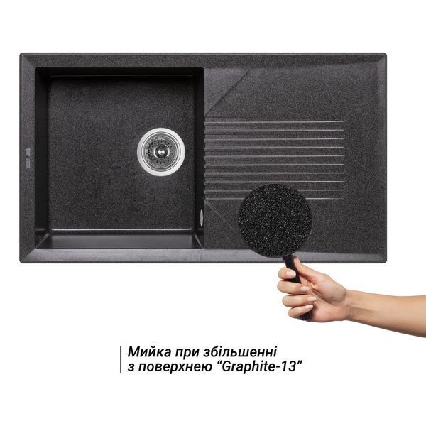 Кухонна мийка Lidz 860х500/240 GRF-13 (LIDZGRF13860500240) LIDZGRF13860500240 фото