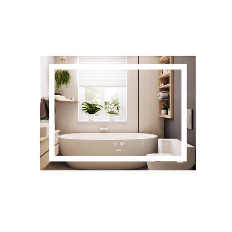 Дзеркало Lidz Kubis (KU1) 700х500 з LED-підсвічуванням Touch, з антизапотіванням, з димером, рег. яскравості LD78LF90448485 LD78LF90448485 фото