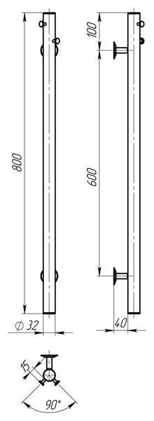 Рушникосушарка електрична Chloe 30x800 Deffi нержавіюча сталь (Білий, WD03) C.MK.80.30.E.W.U.3 фото