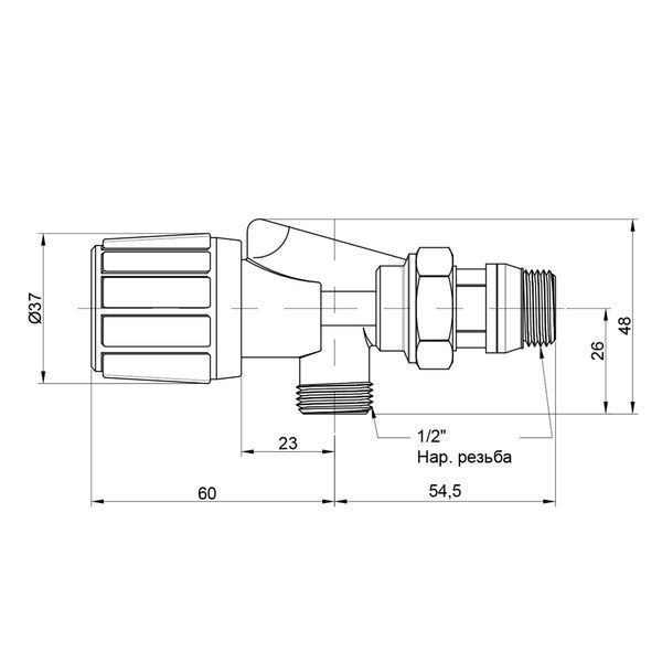 Вентиль двохкутовий Icma 1/2" ЗР №869 81869AD06 фото