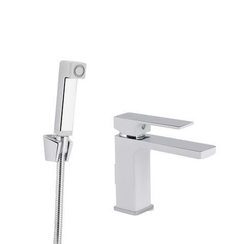 Змішувач для раковини Qtap Gemini (з гігієнічним душем) QTGEM272CRW45691 Chrome/White QTGEM272CRW45691 фото