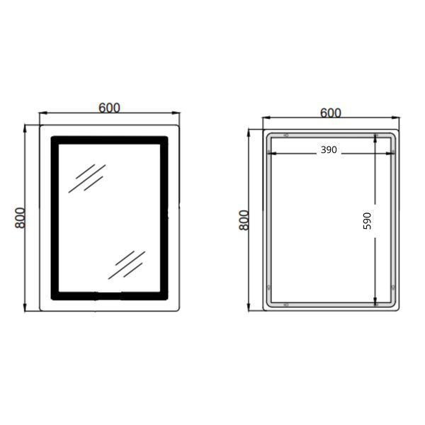 Дзеркало Qtap Cardinal (CA2) 600х800 з LED-підсвічуванням Touch, з антизапотіванням, з димером, рег. темп. кольору (3000-6500K) QT0478C608048453 QT0478C608048453 фото