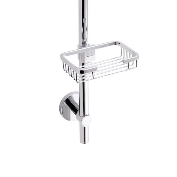 Стійка універсальна Qtap Sprha 700 мм округла з полицею QT003 Chrome QT003 фото