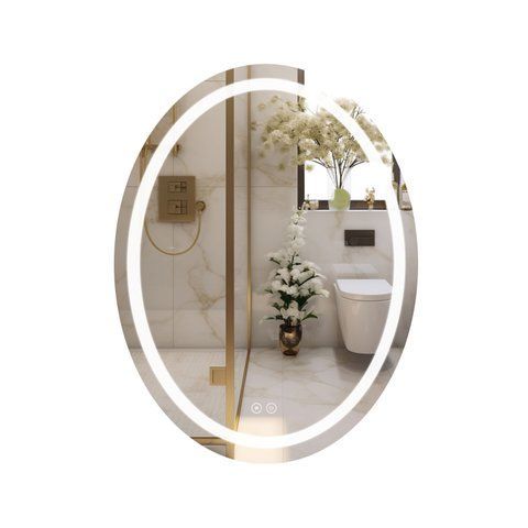 Дзеркало Qtap Mideya (DC-F801) 600х800 з LED-підсвічуванням Touch, з антизапотіванням, з годинником, димером, рег. яскравості QT2078F801W QT2078F801W фото