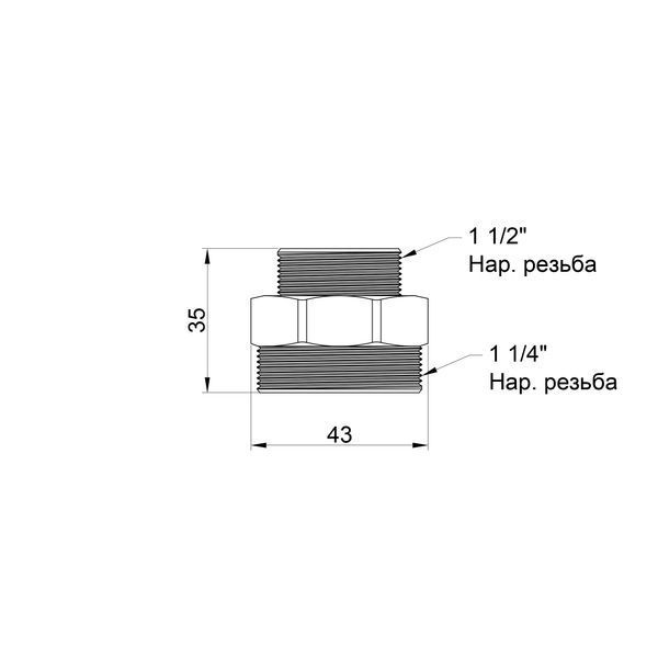Ніпель SD Plus 1 1/2"х1 1/4" ЗР SD4084032 SD4084032 фото