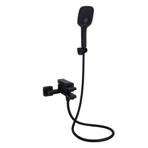 Змішувач для ванни Qtap Gemini (з душовим гарнітуром) QTGEM259BLM45682 Black Matt QTGEM259BLM45682 фото