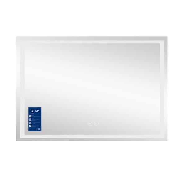Дзеркало Qtap Mideya (DC-F613) 1200х800 з LED-підсвічуванням Touch, з антизапотіванням, з годинником, димером, рег. яскравості QT2078F613W QT2078F613W фото