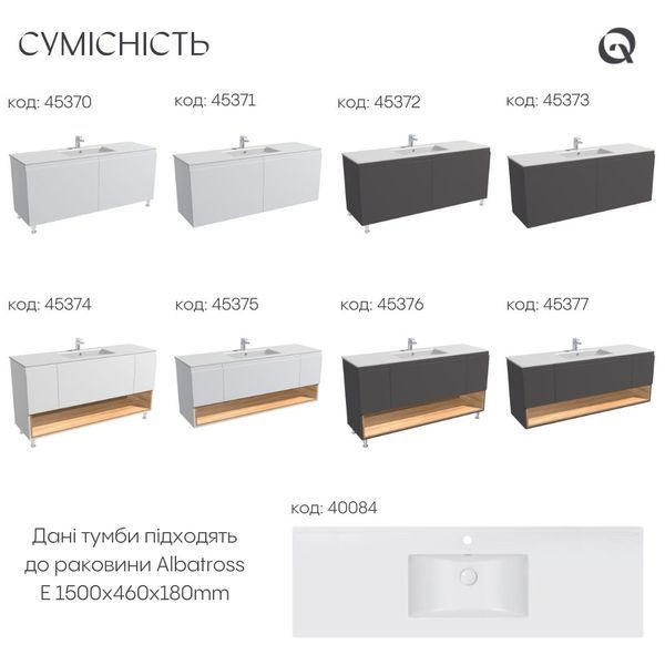 Qtap Scorpio комплект (тумба+раковина врізна) підвісний 2 ящика висувних з доводчиком 1500х585х460 WHITE QT1474TPВ1501W фото