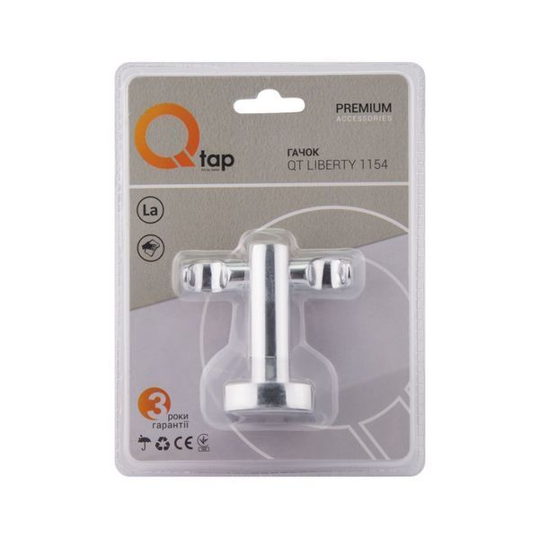 Гачок Qtap Liberty подвійний QTLIBCRM1154 Chrome QTLIBCRM1154 фото