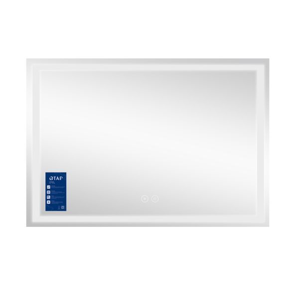 Дзеркало Qtap Mideya (DC-F613) 1200х800 з LED-підсвічуванням Touch, з антизапотіванням, з годинником, димером, рег. яскравості QT2078F613W QT2078F613W фото