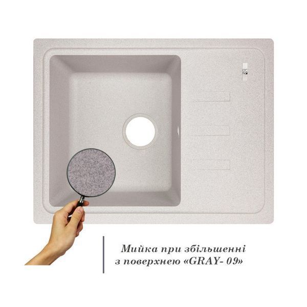 Кухонна мийка Lidz 620x435/200 GRA-09 (LIDZGRA09620435200) LIDZGRA09620435200 фото