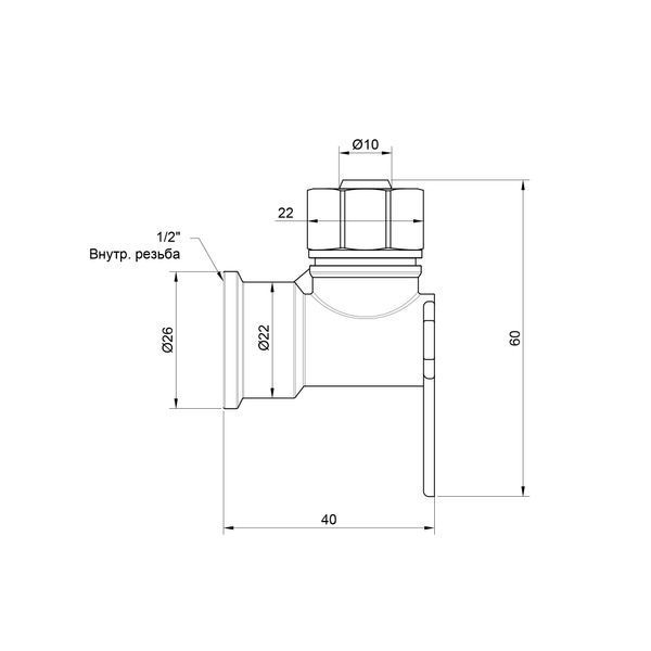 Кут обтискний SD Plus настінний 16х1/2" ВР SD162W1615 SD162W1615 фото
