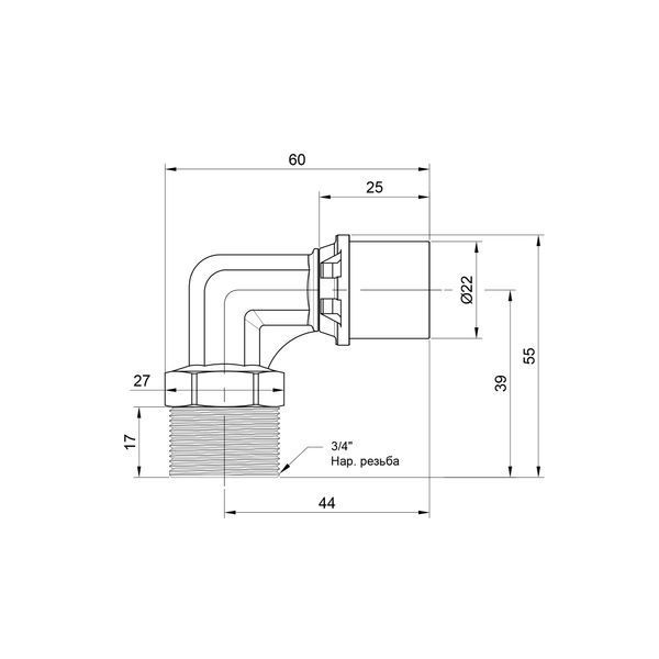 Кутик прес Icma 20х3/4" ЗР №404 81404AEBQ06 фото
