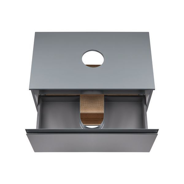 Тумба підвісна Qtap Robin 600х476х437 Graphite/Whitish oak зі стільницею QT1379TPН6002GWO QT1379TPН6002GWO фото