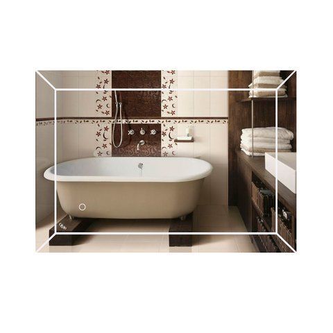 Дзеркало Qtap Aries 700х500 з LED-підсвічуванням Touch, димер, рег. яскравості Reverse QT037816015070W QT037816015070W фото