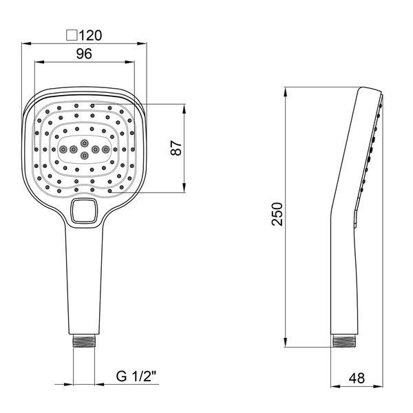 Лійка для ручного душу Qtap Rucni 240x120 мм округла QTRUC125CRM45781 Chrome/White QTRUC125CRM45781 фото