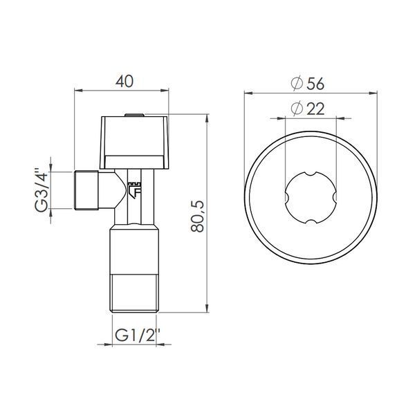 Кран приладовий кульовий SD Forte 1/2"х3/4" SF340W1520 SF340W1520 фото