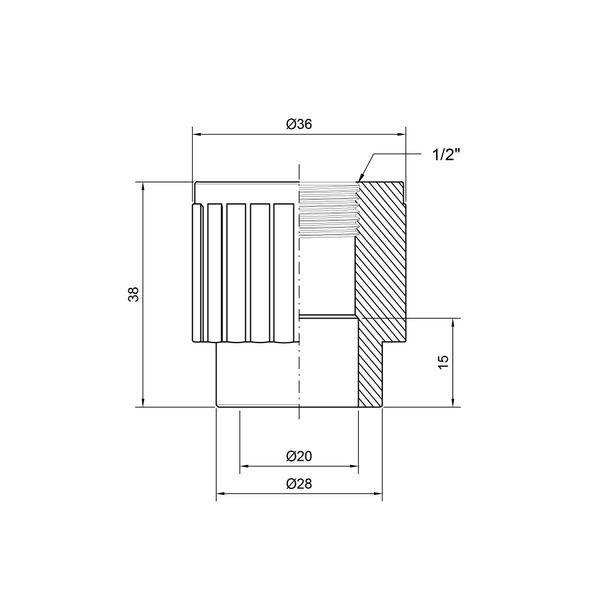 Муфта PPR Thermo Alliance 20х1/2" ВР DSB2015 фото