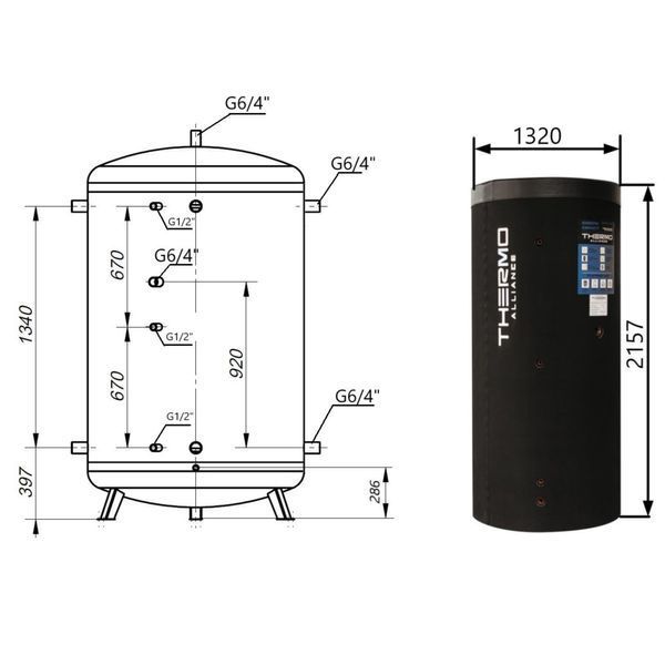 Теплоакумулятор Thermo Alliance TA-ТАМ-00 2000 60 мм TAТАМ002000(60) фото