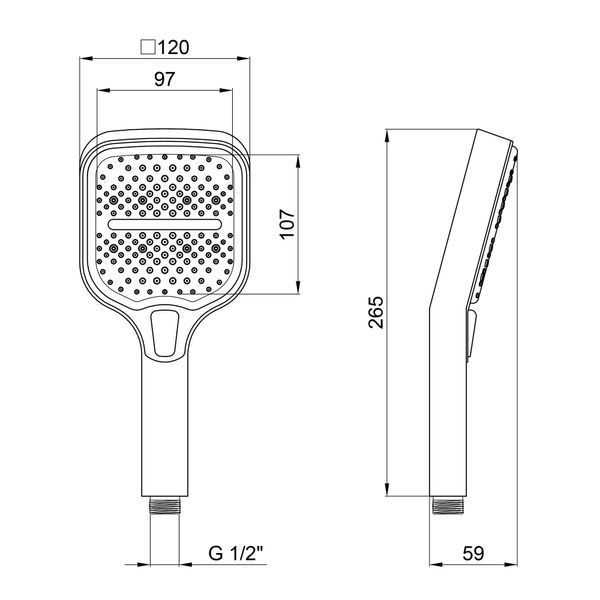 Лійка для ручного душу Qtap Rucni 260x120 мм округла QTRUC125BLM45782 Black Matt QTRUC125BLM45782 фото