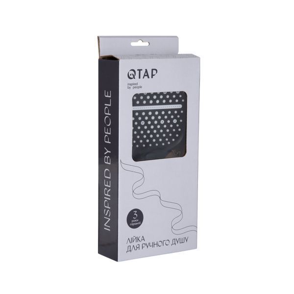 Лійка для ручного душу Qtap Rucni 260x120 мм округла QTRUC125BLM45782 Black Matt QTRUC125BLM45782 фото