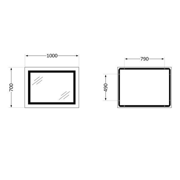 Дзеркало Qtap Cardinal 1000х700 з LED-підсвічуванням Touch, з антизапотіванням, з димером, рег. темп. кольору (3000-6500K) QT0478C10070 QT0478C10070 фото