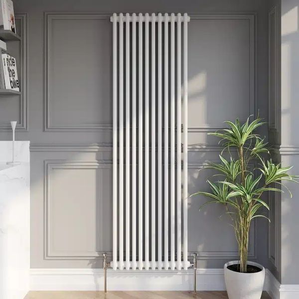 Вертикальний дизайнерський радіатор Claudia 2 2000x560 White RR-CL02-2000560W фото
