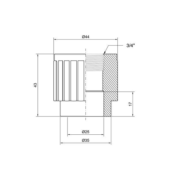 Муфта PPR Thermo Alliance 25х3/4" ВР DSB2045 фото